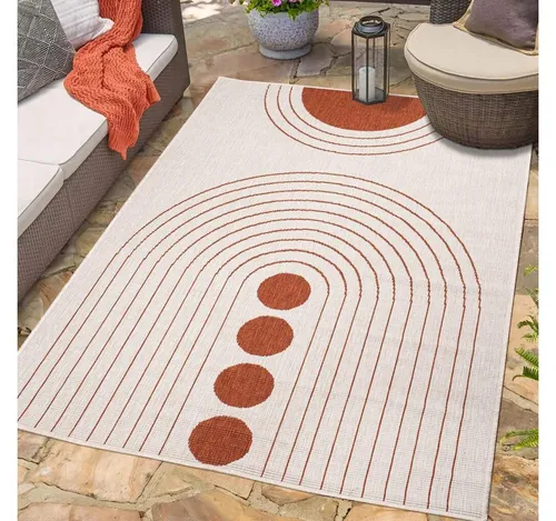 Carpet City Outdoorteppich DUO RUG 5739, rechteckig, Höhe: 5 mm, Wendeteppich Wetterfest In- & Outdoor, Balkon, Terrasse, Wohnzimmer