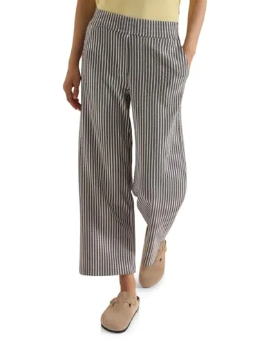 Cecil Wide Leg Hose in Seersucker-Qualität Brown Cacao L von CECIL