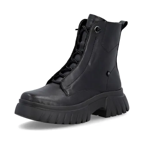 Rieker Damen Klassische Stiefeletten W1879 – Elegant und Bequem - Stiefeletten aus Glattleder mit Reißverschluss, ideal für den Alltag. Blockabsatz von 4,9 cm sorgt für angenehmen Tragekomfort. Perfekt für stilvolle Auftritte!