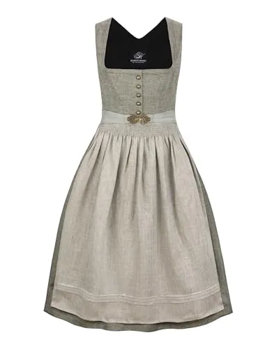 Stockerpoint Damen Dirndl Tilda I Größe 32-48 - Elegantes Trachtenkleid aus 100 % hochwertigem Leinen, ideal für festliche Anlässe. Mit liebevollen Details und einer stilvollen Schürze bietet es perfekten Sitz und angenehmen Tragekomfort, auch an warmen Tagen.