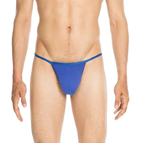 HOM Herren String Plume Blau XXL - Herren-Strings aus weicher Mikrofaser, unsichtbar unter der Kleidung. Extrem dünn und federleicht, für ein angenehmes Tragegefühl wie eine zweite Haut.