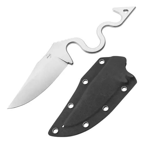 BÖKER PLUS® The Midgards Snake - feststehendes EDC Messer mit Kydex-Scheide quer - taktisches Einsatzmesser mit Gürtel-Adapter - Vollmetall Gürtelmesser mit Clippoint D2 Klinge in Geschenk-Box