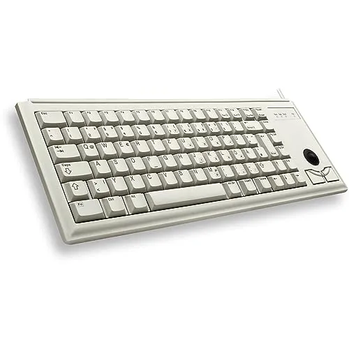 CHERRY G84-4400LUBEU-0 Kompakte Tastatur mit Trackball - Kabelgebundene CHERRY Tastatur mit integriertem Trackball für präzise Steuerung, ideal für platzsparende Arbeitsplätze.