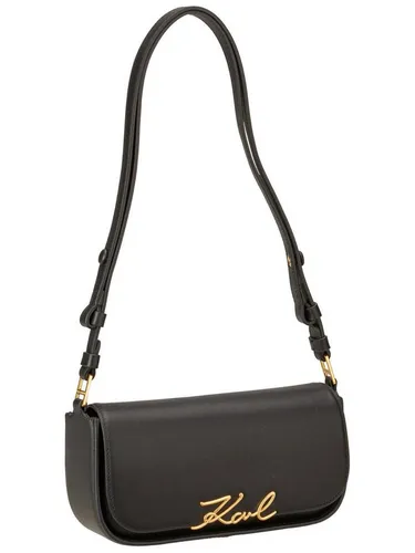 Karl Lagerfeld K/Signature Crossbody Handtasche Schwarz - Exklusive Karl Lagerfeld K/Signature Crossbody Handtasche in Schwarz mit Goldakzenten, ideal für stilvolle Abende und vielseitigen Einsatz.