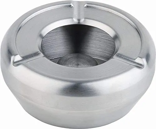 APS 91 Windaschenbecher, mit Windschutzdeckel, Ø 12 cm, Höhe 4,5 cm, Edelstahl, matt poliert
