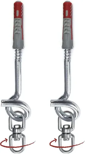 riijk Schraubhaken Set für Hängesessel mit Drehwirbel in silber von riijk