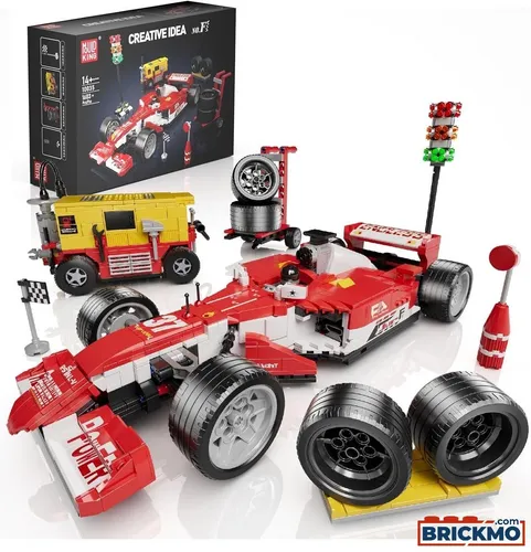 Mould King F1 Pit Stop Scene 10035 - Klemmbausteine Set mit 1603 Teilen, inklusive gedruckter Bauanleitung. Ideal für Rennsport-Fans und kompatibel mit anderen Marken. Hochwertige Materialien garantieren langlebigen Spielspaß.