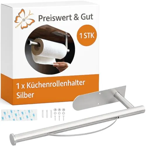 Küchenrollenhalter & -spender Silber von Preiswert & Gut