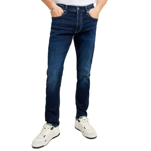 G-STAR Men's 3301 Slim Jeans - Blau, dk Aged D25742-8968-89, 33W/36L - Stylische Slim Jeans aus lederähnlichem Papiermaterial, bieten einen originellen Look und hohen Tragekomfort für moderne Männer.