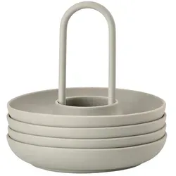 Zone Denmark Singles Eierbecher mit Halter, mud (4er-Set) von Zone Denmark