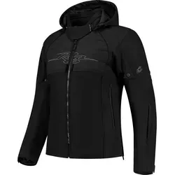 Rusty Stitches Naomi Damen Textiljacke - Schwarz - Größe 40 - Vielseitige Motorradjacke für jedes Wetter, wasserdicht und atmungsaktiv dank Humax®-Membran. Mit herausnehmbarem Innenfutter und reflektierenden Details für Sicherheit und Komfort.