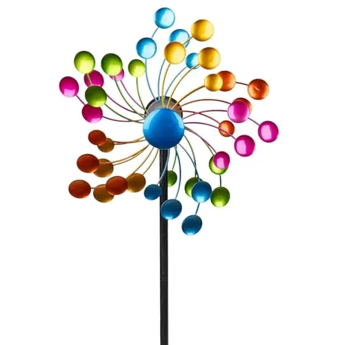Kremers Schatzkiste Windrad Circle – Buntes Metall-Windspiel für Garten