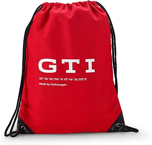 Volkswagen 5HV087318A Turnbeutel Sportbeutel Rucksack Tasche, GTI Design, rot