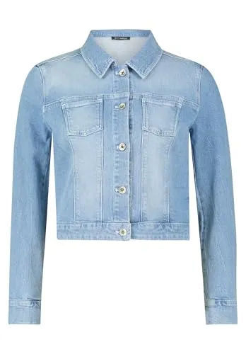 Jackenblazer BETTY BARCLAY Jeansjacke langarm, Damen Gr. 42, light blau denim - Funktionsjacken aus 99% Baumwolle, figurnah geschnitten für eine schmeichelhafte Passform. Lässiger Stil mit klassischen Details wie Knopfleiste und aufgesetzten Taschen.