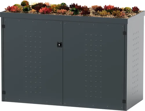 Fahrradgarage Typ-FW für 3 Fahrräder mit Pflanzenwanne von reinkedesign