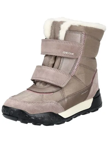 Geox J TREKKYUP Girl B AB Snow Boot, DK BEIGE, 33 EU - Wanderschuhe für Mädchen mit optimaler thermischer Isolierung und verstärktem Schutz. Ideal für kalte und nasse Bedingungen – bequemes Anziehen garantiert!