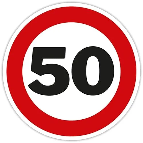 Blechschild 50. Geburtstag rund Verkehrsschild - Wand- & Türschilder, stabiles Blech mit wertiger Ausführung, ideal für besondere Geburtstagsfeiern und als Geschenk für das Geburtstagskind.