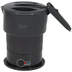 Adler AD 1377 Elektrischer Reisekocher - Tragbarer Wasserkocher aus Edelstahl mit 0,6 l Kapazität und zwei Heizmodi, ideal für Reisen und enge Räume. Inklusive praktischer Tragetasche.