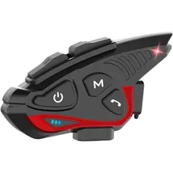 MOMAN CP-S Kommunikationssystem Einzelset - Motorrad-Headset mit Bluetooth 5.1, 28 Stunden Akku und IP67 wasserdicht. Ideal für Gruppenkommunikation bis zu 6 Fahrern über 2.000 Meter.