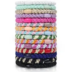 Stück Haargummis Elastic Hair Tie Damen Haarbänder 15 – Vielseitige Frisuren - Set mit 15 elastischen Haargummis für sicheren Halt ohne Ziepen. Ideal für dickes oder lockiges Haar. Mehrfarbige Designs ermöglichen kreative Styles und sind perfekt für jeden Tag.