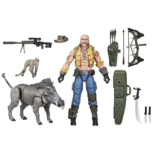 G.I. Joe Classified Series #125, Dreadnok Gnawgahyde mit Pets Porkbelly & Yobbo - Actionfigur 15,2 cm - Entdecken Sie die G.I. Joe Classified Series mit Dreadnok Gnawgahyde, einer 15,2 cm großen Actionfigur mit 16 Zubehörteilen. Ideal für Sammler und Fans, bietet sie hervorragende Beweglichkeit und detailreiche Gestaltung.