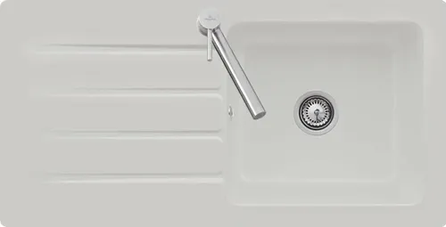 Villeroy & Boch Architectura 60 - 3360 01 SM Keramikspüle - Elegante Einbauspüle in Steam-Grau mit handbetätigter Steuerung, ideal für Unterschränke ab 60 cm. Maße: 100 x 51 cm, langlebige ceramicplus-Oberfläche für einfache Reinigung.