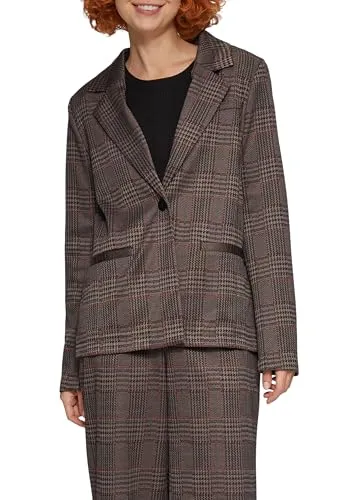QS Damen Blazer 2153318 - Kariert in Größe 44 - Stylischer Blazer für Damen mit Reverskragen und Knopfverschluss, ideal für elegante Anlässe und den Alltag. Regular Fit für optimalen Tragekomfort.