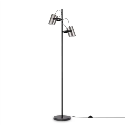 Paco Home Höhenverstellbare Stehlampe Schwarz - Moderne, schwenkbare Stehlampe aus robustem Metall für stilvolle Wohnräume. Ideal zum Lesen und Akzentuieren Ihrer Einrichtung.