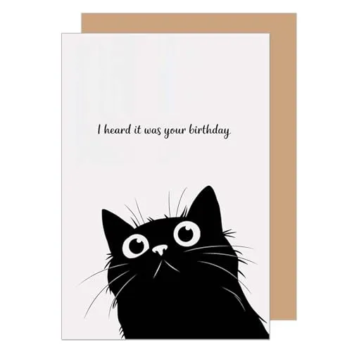 Edition Seidel Premium Geburtstagskarte mit Umschlag. Glückwunschkarte Grußkarte Karte mit Spruch Geburtstag Happy Birthday Mann Frau Kind Katze (G3634 SW024)