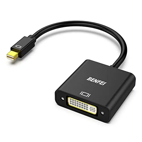 BENFEI Mini DisplayPort auf DVI Adapter, Mini Display Port (Thunderbolt) auf DVI Konverter Stecker auf Buchse Adapterkabel für ThinkPad SurfacePro PC.