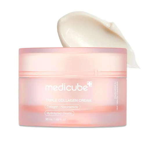 Medicube Triple Collagen Cream 50 ml - Tagespflege mit dreifachem Kollagen für straffere und hydratisierte Haut, ideal für einen jugendlichen Teint.