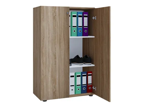 VCM Büroschrank Lona - XL Drehtüren in Sonoma-Eiche, zeitloses Design und stabile Fachböden für optimalen Stauraum