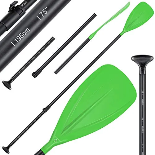 KESSER® Paddle - 3-teiliges Teleskop Paddel für Kayak und SUP - Paddel für Stand-Up Paddling, verstellbar von 165cm bis 215cm, aus leichtem Aluminium für längere Touren ohne Müdigkeit, ideal für alle Wassersportarten.