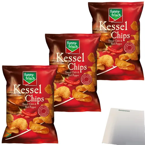 Funny-Frisch Kessel Chips Sweet Chili & Red Pepper 3er Pack 3x120g Beutel