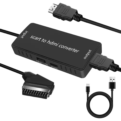 HDMI-Scart-Adapter für TV Scart zu HD 720P/1080P-Konverter für HDTV/Monitor/S...