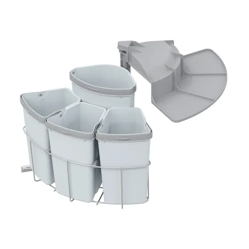 Abfallcenter 4 Schwenkeimer 3x 9, 12L Mülleimer