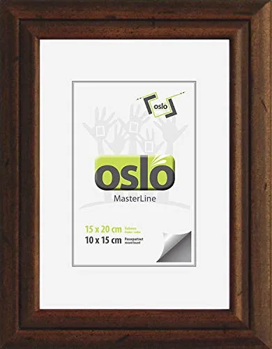 OSLO MasterLine Bilderrahmen 15x20 aus Holz und Aluminium (braun, Holz)