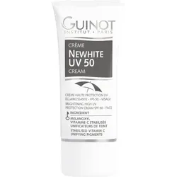 Guinot Newhite Brightening UV Shield LSF50 30ml - Sonnenschutzmittel mit LSF 50, hellt den Teint auf und schützt vor UVA/UVB-Strahlung. Mit Vitamin C für ein ebenmäßiges Hautbild und zusätzliche Feuchtigkeit.