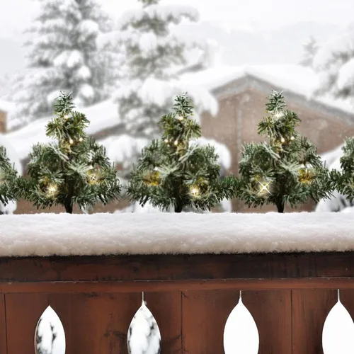 Tannenbaum Leuchtstäbe - 5er Set für Innen- und Außenbereich, 25 cm hoch und wetterfest mit 5 m Zuleitung