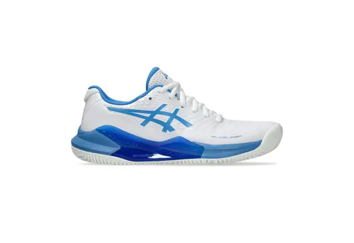 Asics Gel-Challenger 14 Clay - Tennisschuh für Sandplatz - Sportlicher Tennisschuh in Weiß/Blau, ideal für Sandplatz und bietet hervorragende Dämpfung für mehr Komfort beim Spiel.