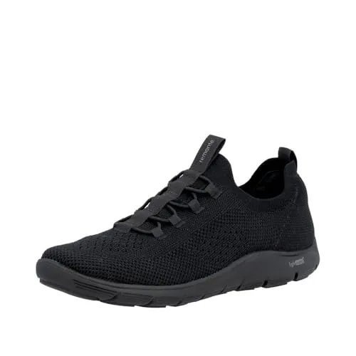 Remonte Damen Sneaker Mesh mit Zugschlaufe und Gummizug, Größe 40 EU, Schwarz