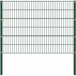 vidaXL Zaunfeld mit Pfosten Eisen 3,4 x 1,2 m Grün - Metallzaun-Set aus pulverbeschichtetem, wetterfestem Eisen, robust und langlebig. Ideal für die sichere Abgrenzung Ihres Gartens oder Ihrer Terrasse.