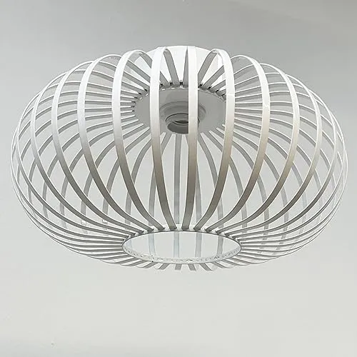 bamyum Vertigo Cage Ceiling Light Ø40 cm 1 flammig, Modern Deckenlampe Weiß, Küchenlampe Deckenleuchte Weiß E27, Küchenlampe Deckenleuchte Vertigo Modern, Deckenlampe Wohnzimmer und Schlafzimmer