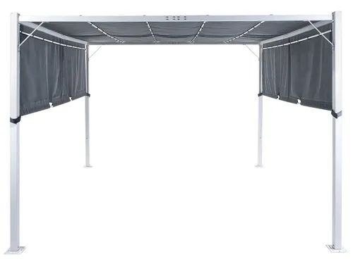 BELIANI Garten Pergola Grau mit LED-Beleuchtung von Beliani