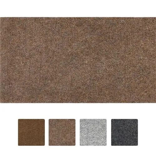 ANRO Teppich Fußmatte Schmutzfangmatte Fußabtreter Fußabstreifer Türvorleger Stribet Größe 50x100cm Carpet Dunkelbraun