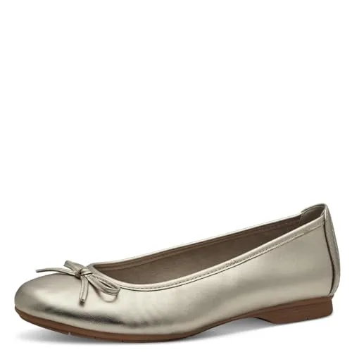 Jana Ballerina goldfarben 39 EU - Elegante Ballerina in Gold, ideal für stilvolle Auftritte. Bequem und schick, perfekt für Zuhause oder leichte Ausgänge.
