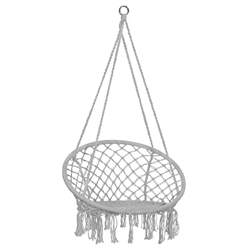 SPRINGOS Hängeschaukel mit Fransen Hängesessel Makramee-Design Gartenschaukel