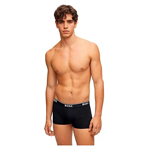 HUGO BOSS Herren Trunk 3p Co/EL Boxershorts - New Black1, S - Retroshorts für Herren mit elastischem Bund, atmungsaktivem Material und angenehmem Tragegefühl für maximalen Komfort.