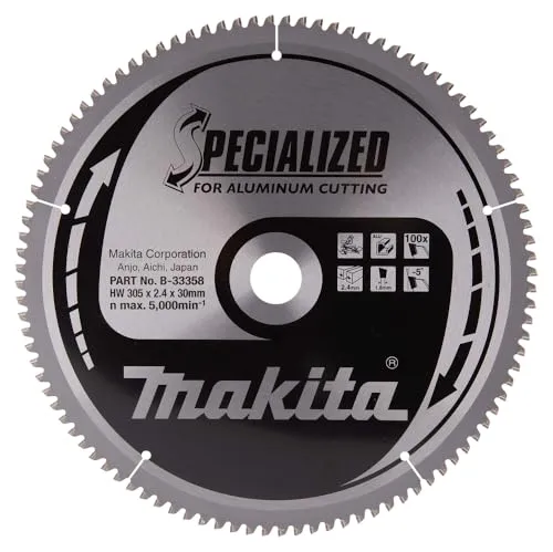 Makita Specialized Sägeblatt 305 x 30 mm, 100Z, B-33358 - Kreissägeblätter, langlebiges und robustes Original-Zubehör für Makita Werkzeuge und kompatibel mit anderen Herstellern.