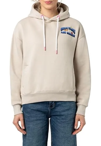 Sublevel Damen Hoodie mit Sommer-Backprint Light-beige XS